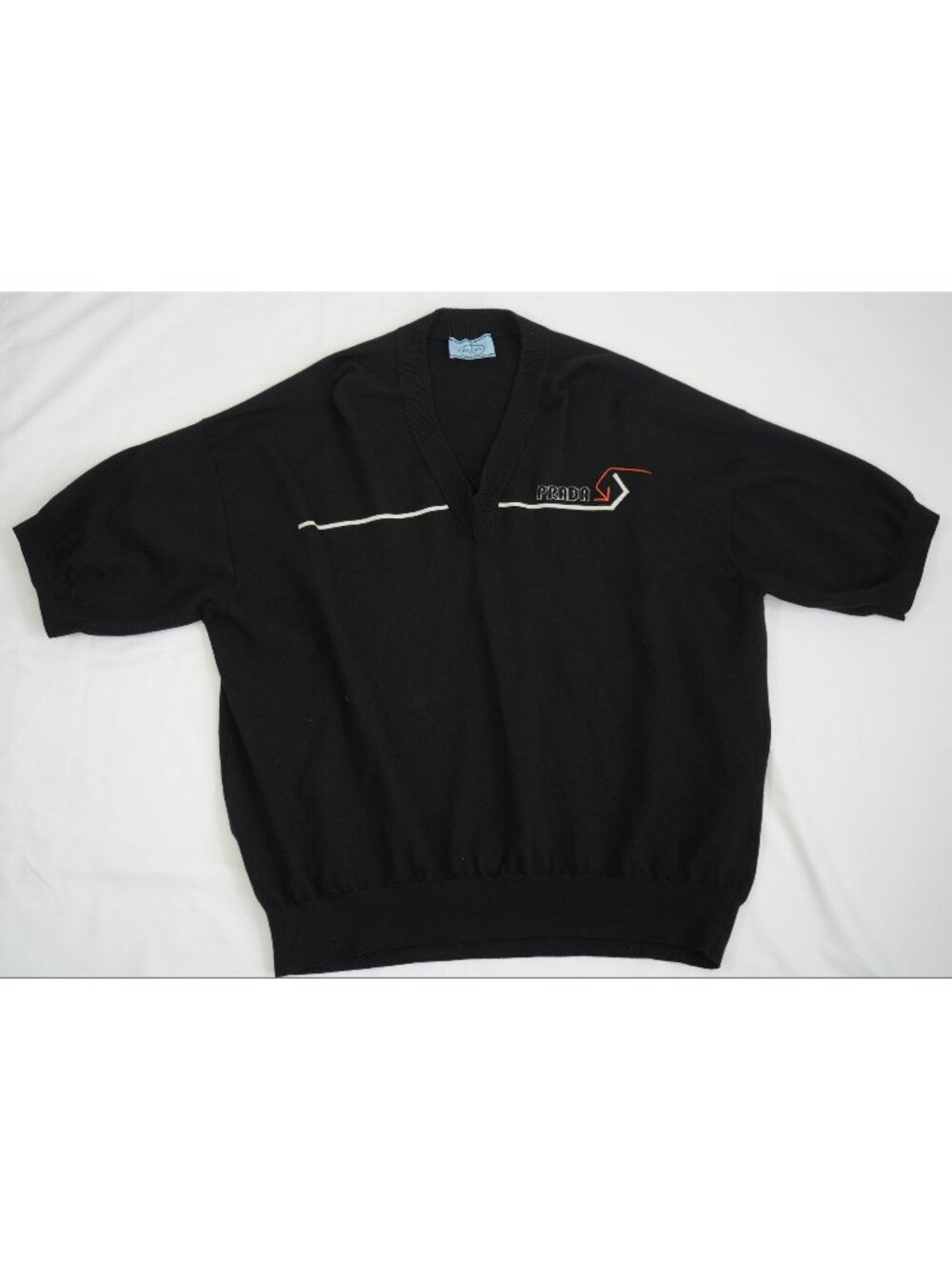 Prada Knit Sweater Black with Stripe Detail